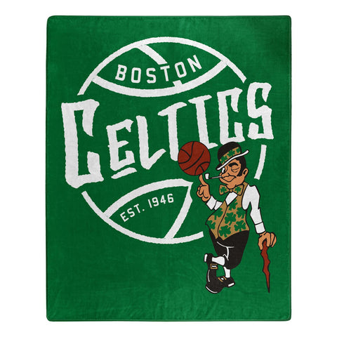 Boston Celtics Black Top Raschel Throw Blanket 