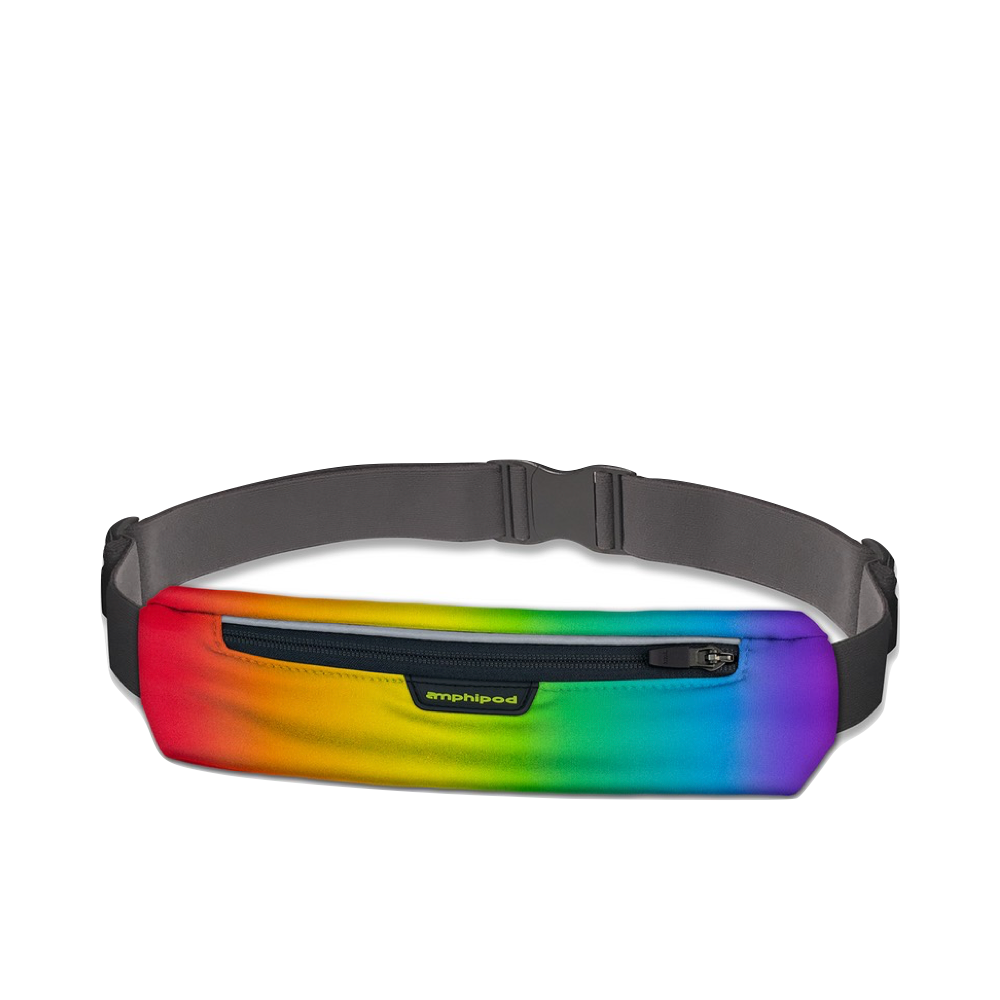Amphipod AirFlow MicroStretch Plus Luxe Expandable Storage Belt in Rainbow Ombre
