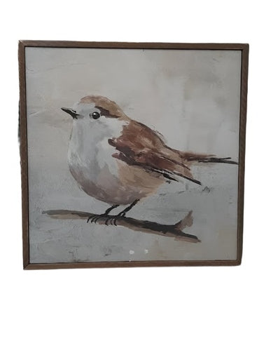 Bird Block Wood Canvas-Melrose-88456