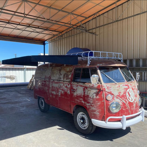 Red Bus awning