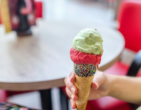 Ice cream cone in summer