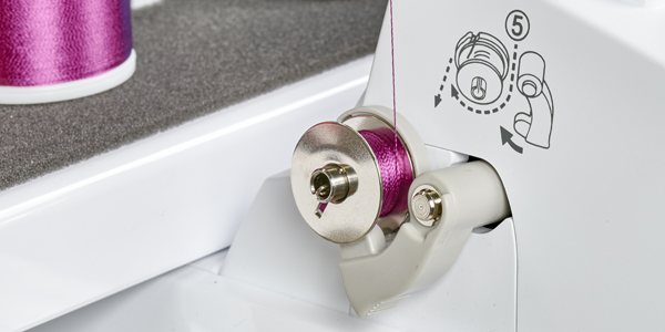 BUILT-IN BOBBIN WINDER