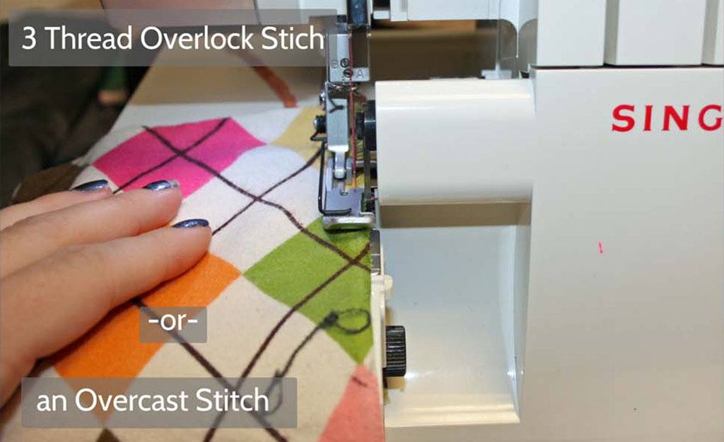 3 thread overlock stitch or an overcast stitch