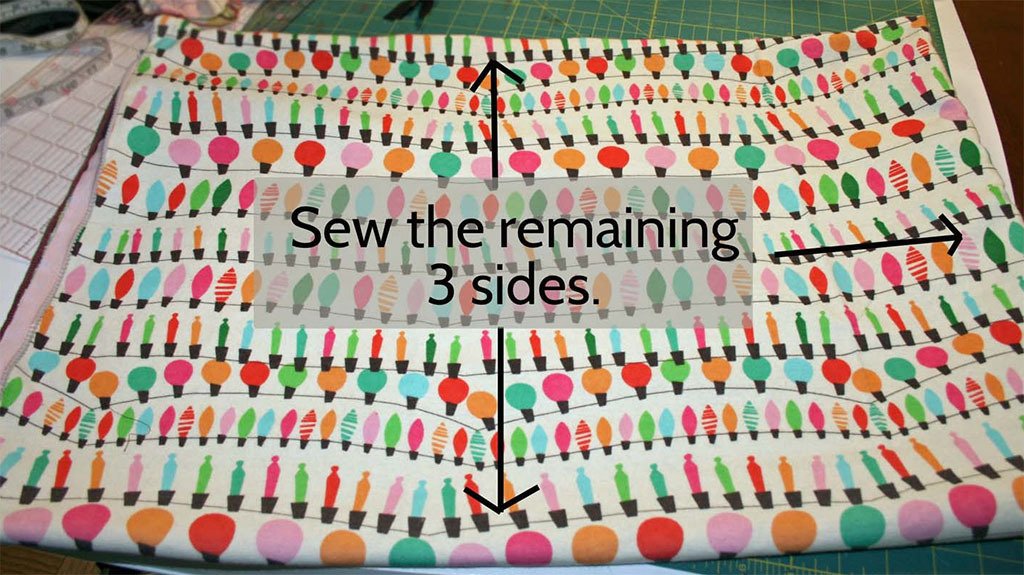 Sew the remaining 3 sides.