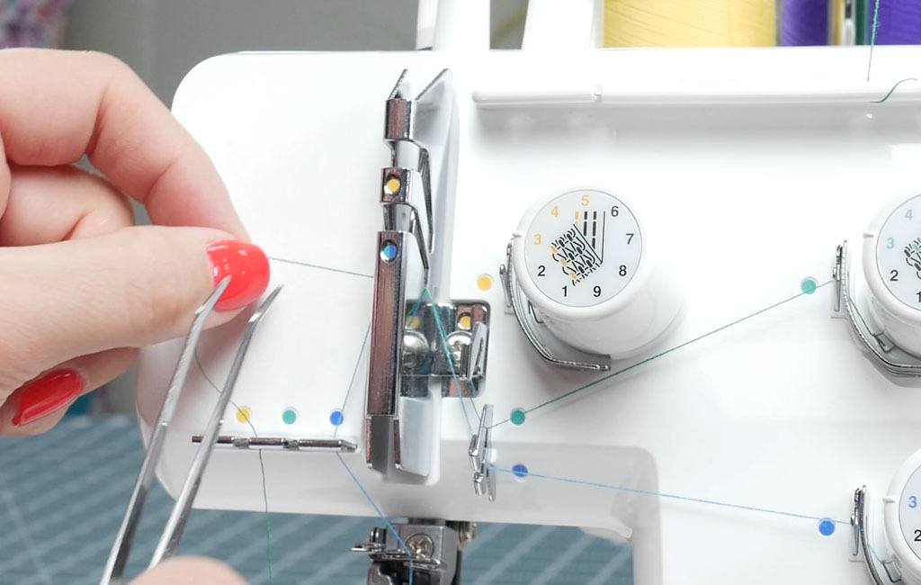 threading the center coverstitch needle on the juki mcs1500