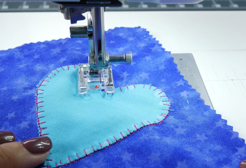 using a satin stitch presser foot for applique