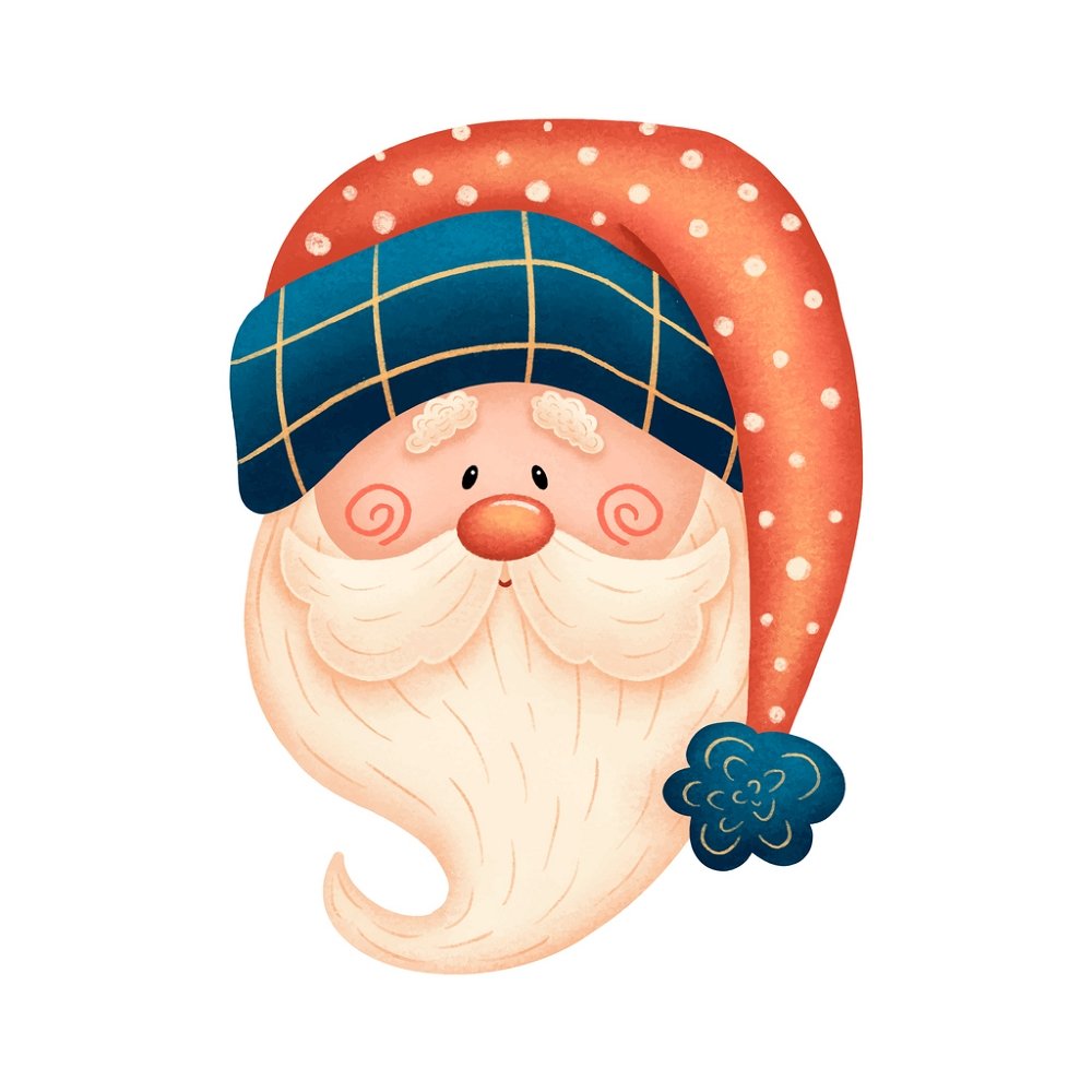 Cartoon Santa Clause Fabric Panel - Variation 5