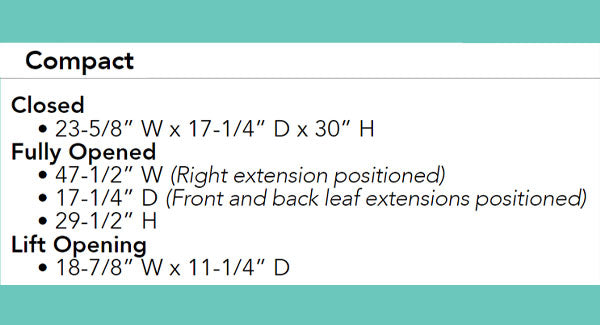 Compact Sewing Cabinet Dimensions