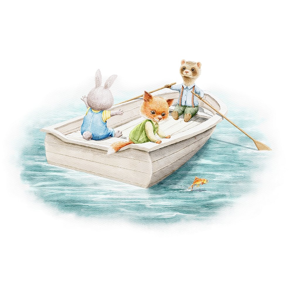 Little Critters Summer Fun Scene #1 Fabric Panel