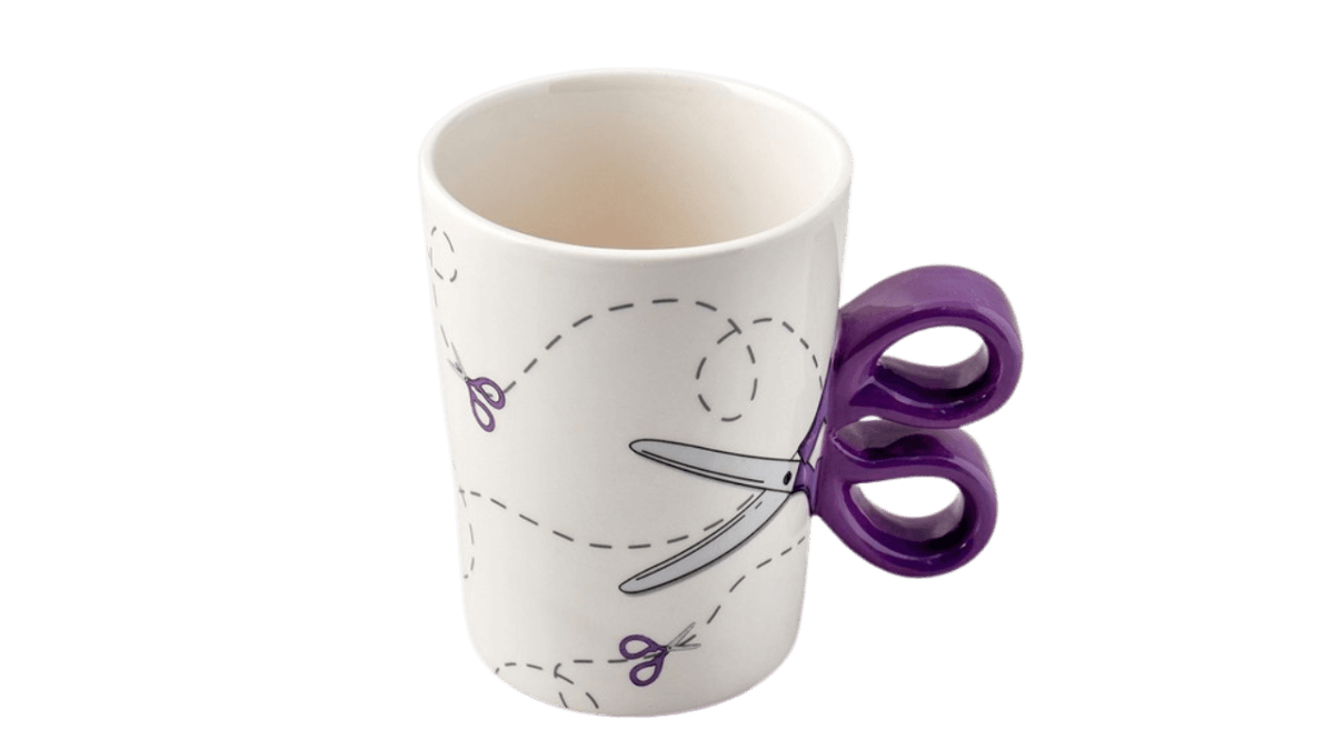 Scissor handle coffee mug