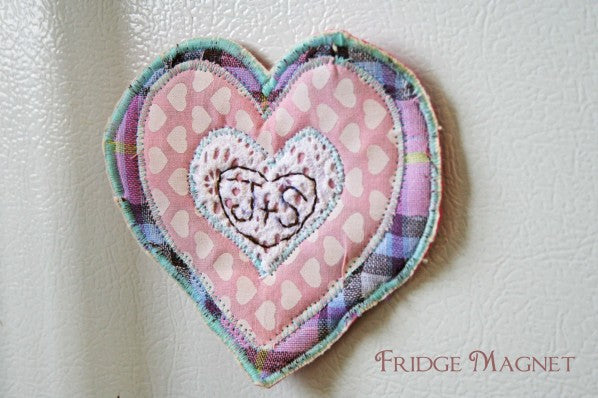 sewing parts online heart scraps fridge magnet