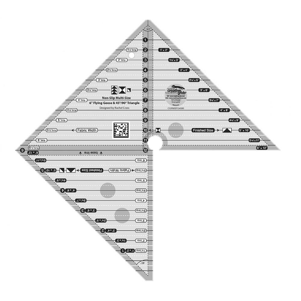 6" Flying Geese & 45 90 Degree Triangle Ruler Creative Grids