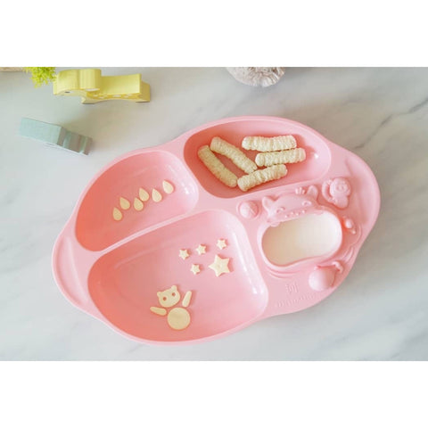 Olababy Silicone Divided Suction Plate - Lemon