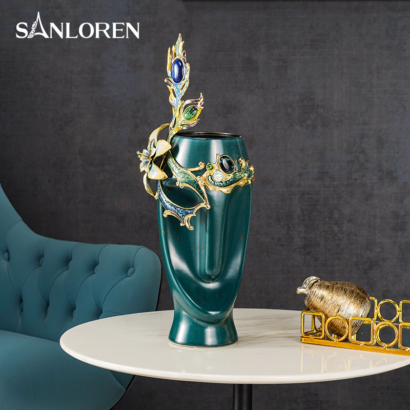 SANLOREN modern luxury ceramic vase ornament for gifts 21.5x17.4x50.2cm