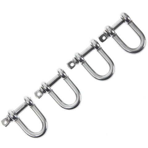 4 Pack AISI 316 Marine Grade Stainless Steel Dee Shackle Boat Chain Shackle 8mm