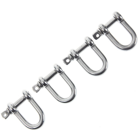 4 Pack AISI 316 Marine Grade Stainless Steel Dee Shackle Boat Chain Shackle 6mm