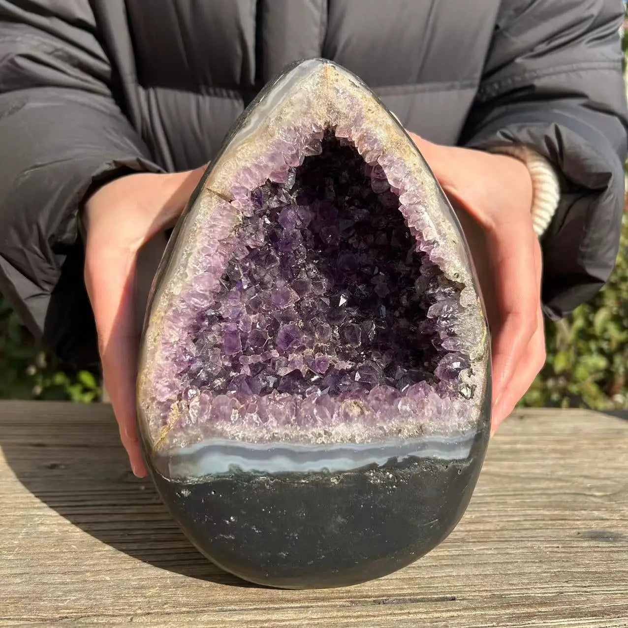Natural Amethyst Geode Druzy Cluster