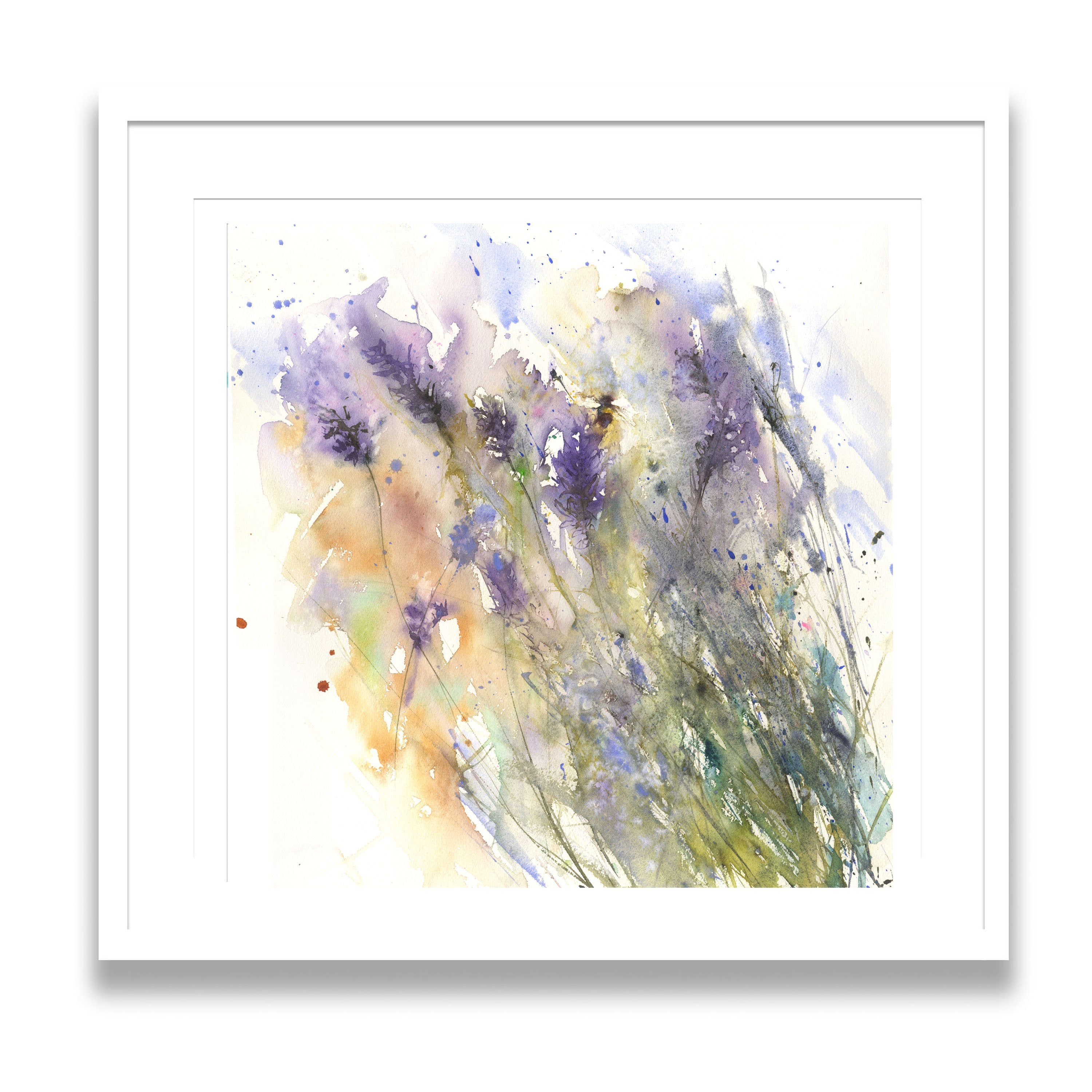 Bee on lavender flowers limited edition art print | Jen Buckley Art