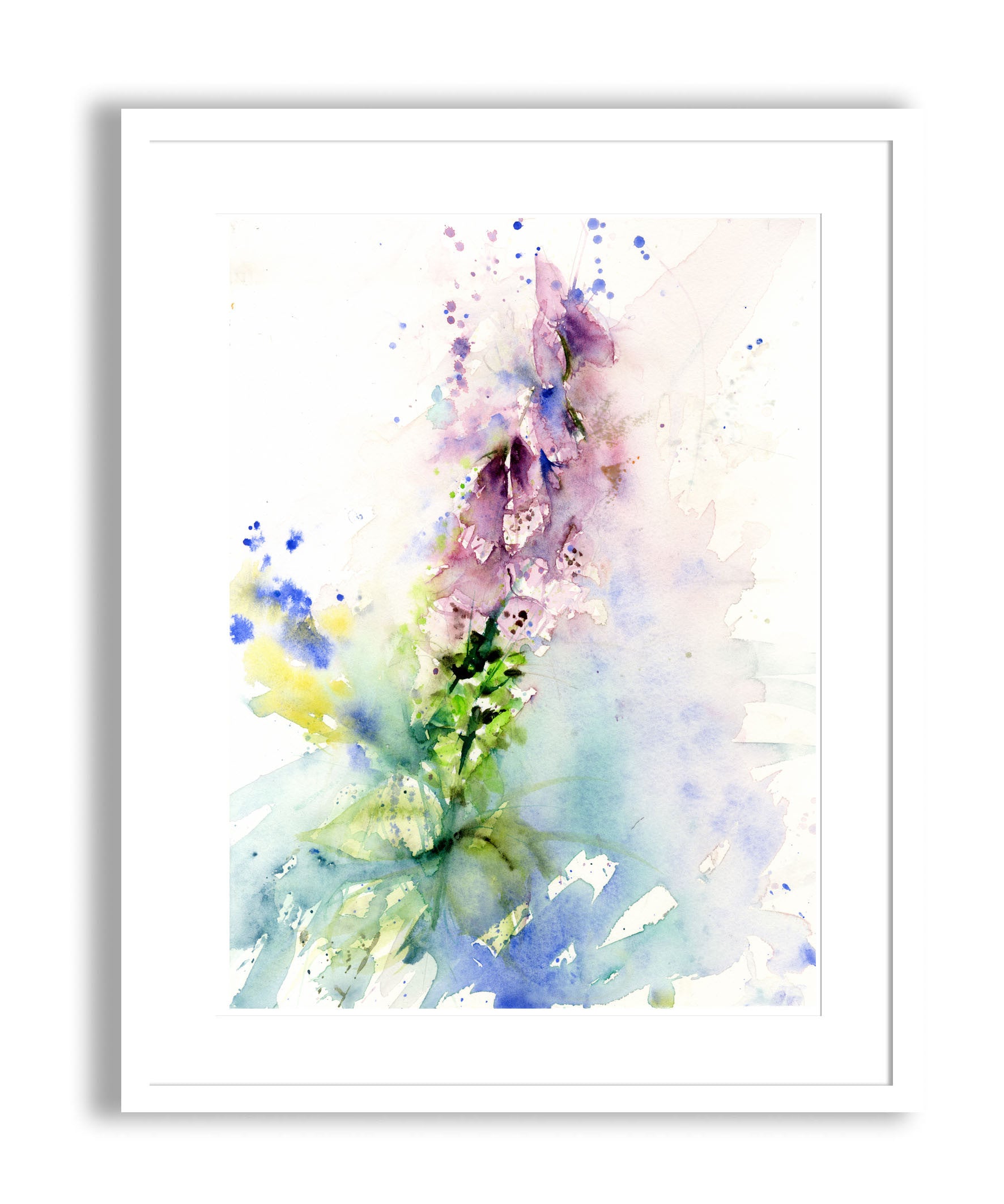 Summer foxgloves floral watercolour art limited edition print