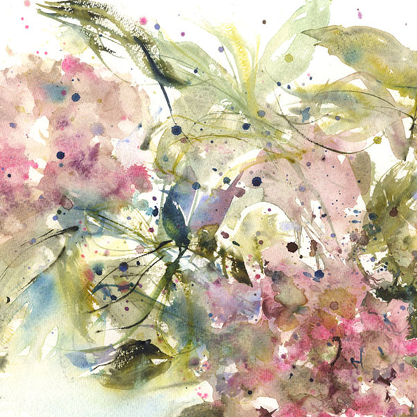 Contemporary floral art print from original watercolour 