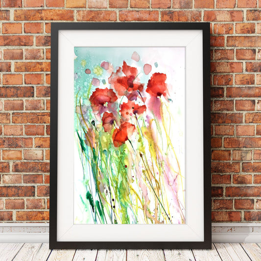 Malle Fleurs 11x14 Watercolour Print Floral Art Print Pink 