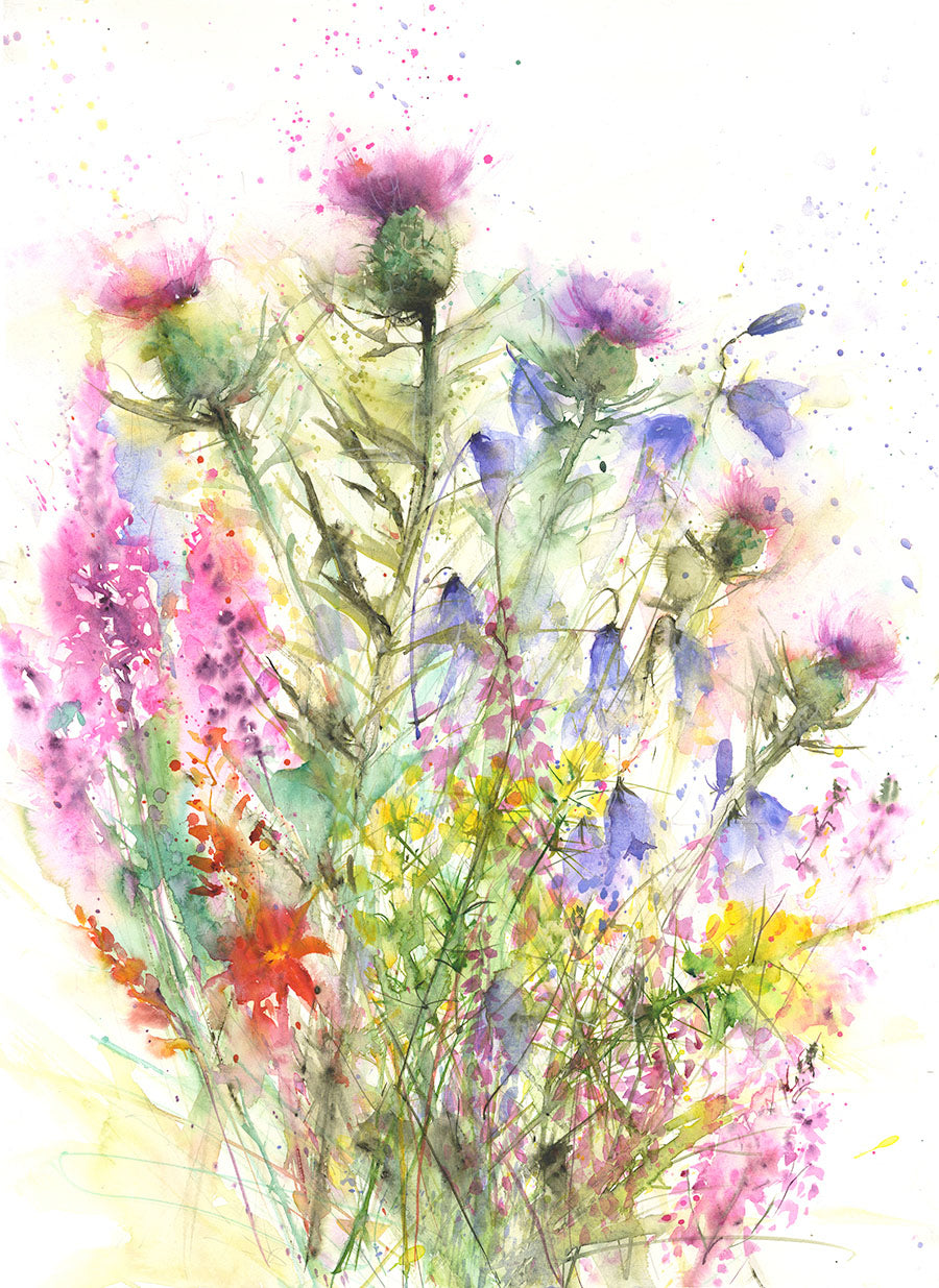 Contemporary floral art print from original watercolour 
