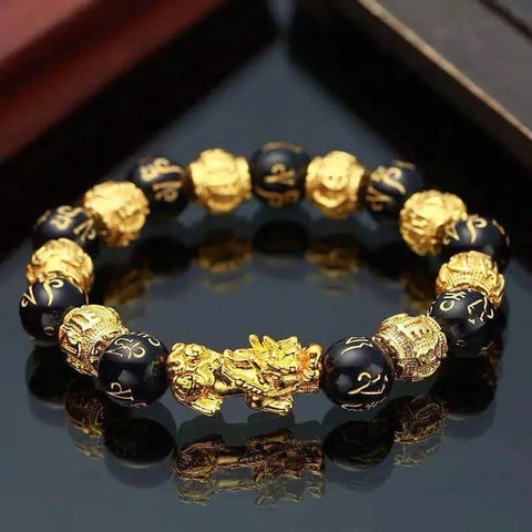 Black Obsidian Pixiu Feng Shui Bracelet