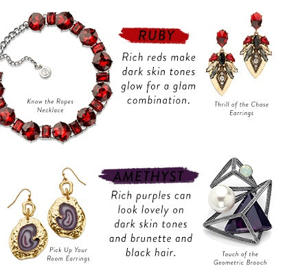 Ruby and Amethyst Colored Jewery for an Edgy, In-Style Look