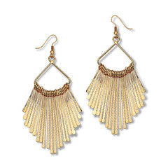 Gold fan earrings - 7 Charming Sisters