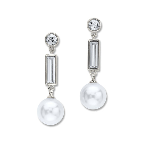 white pearl drop earrings