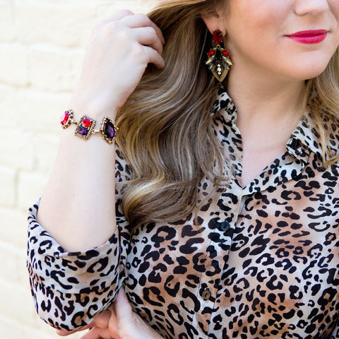 sexy red bracelet & earrings
