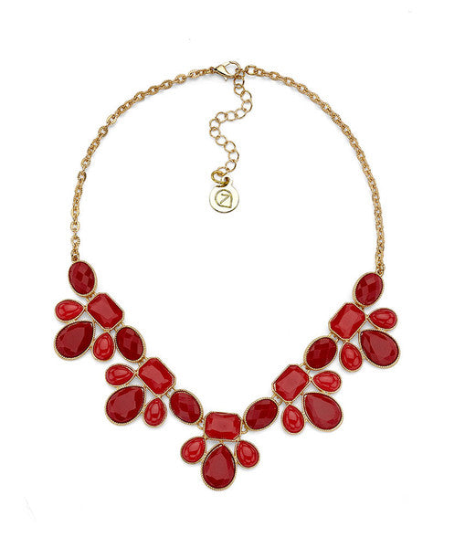 Red and Gold Statement Necklace