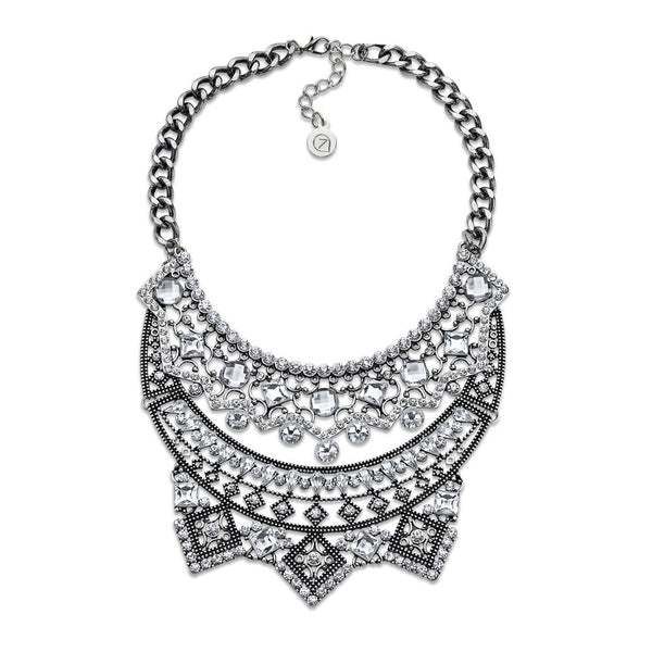Ornate Crystal Bib Statement Necklace | 7 Charming Sisters