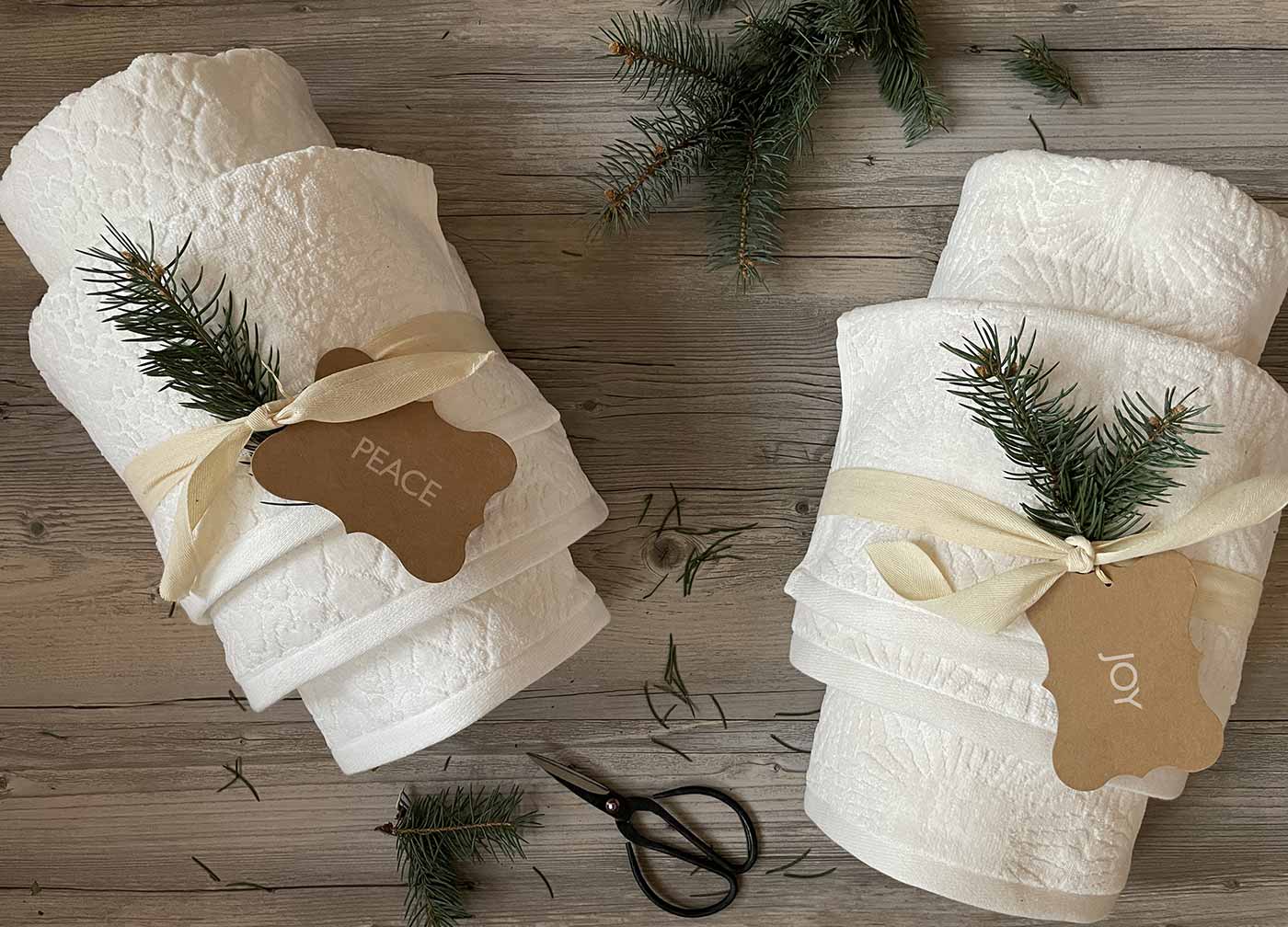 affina holiday organic towel gift set