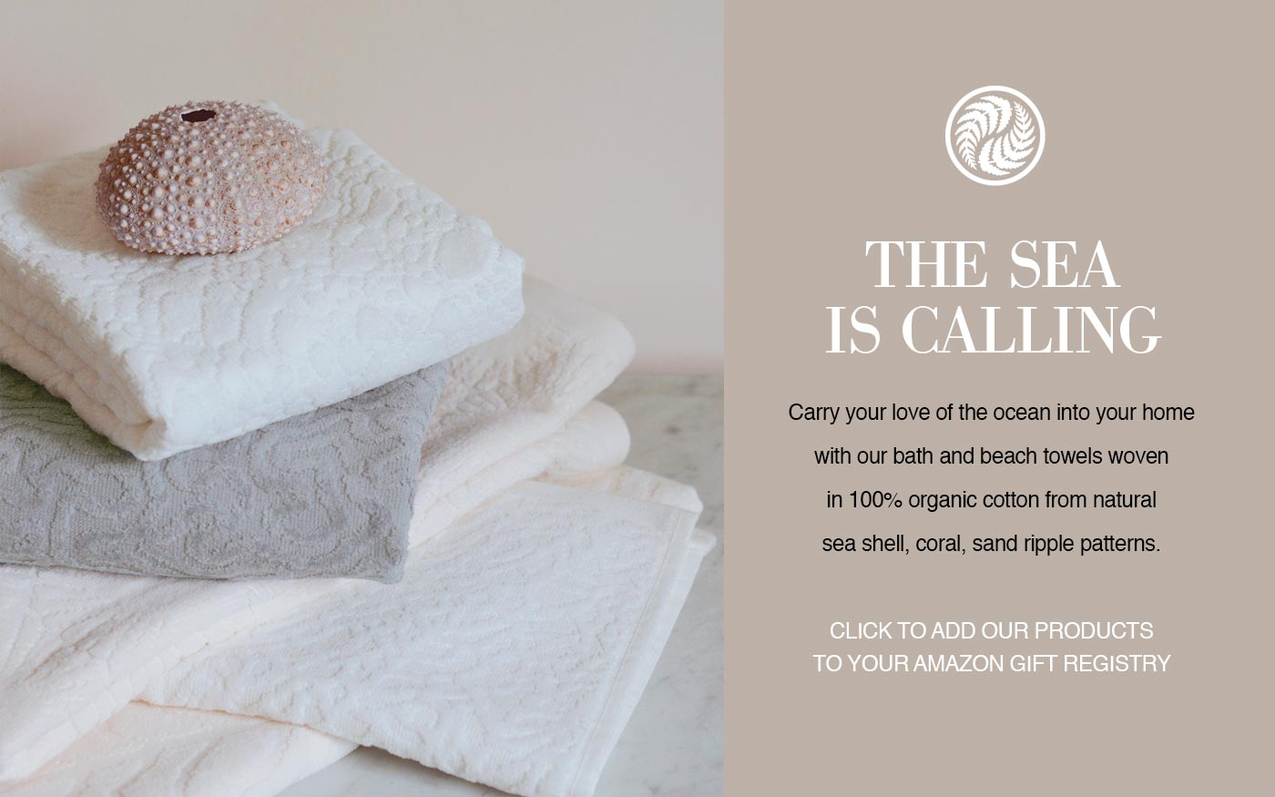 affina organic towels woven in natural patterns from the sea