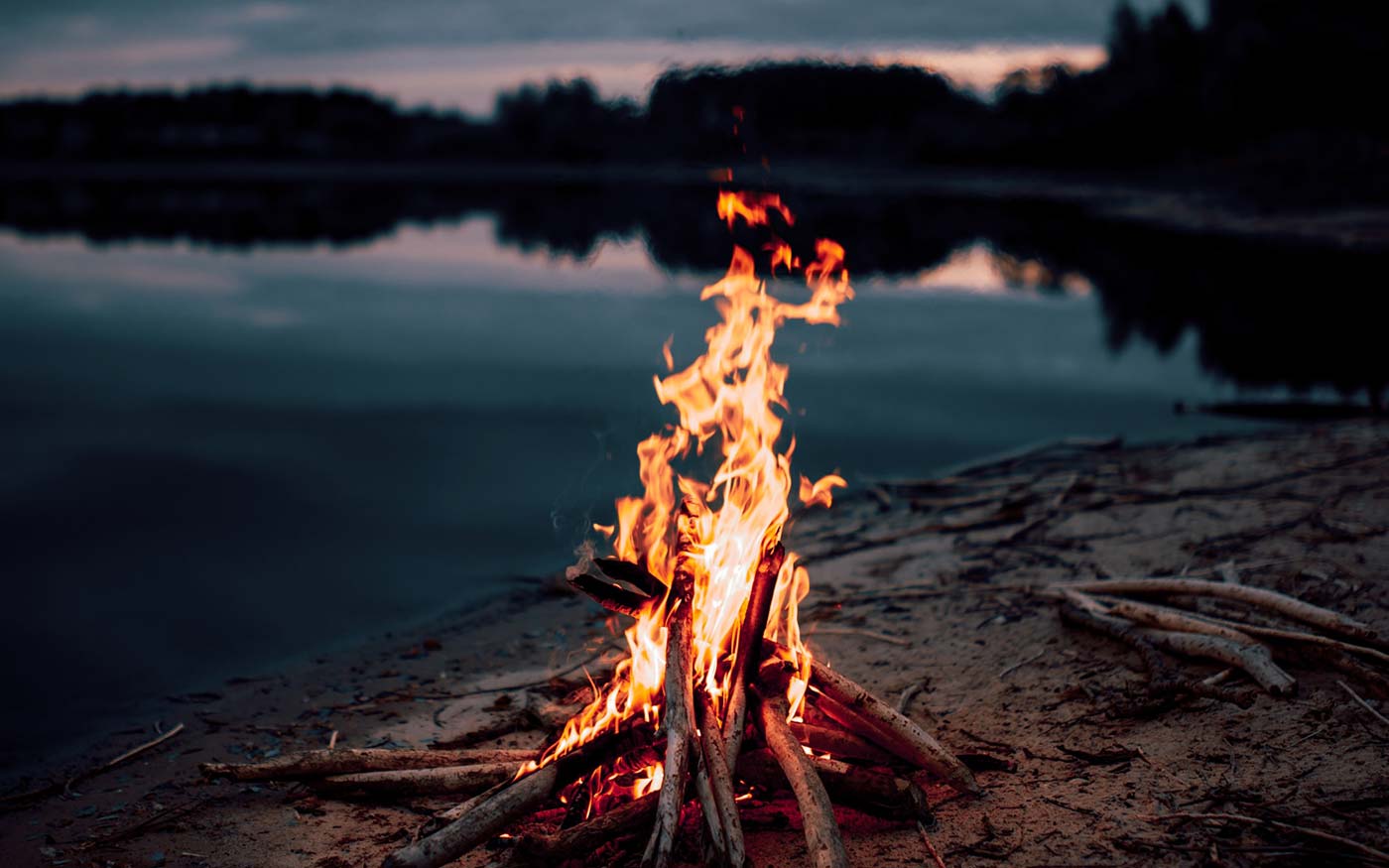 midsummer bonfire on beach