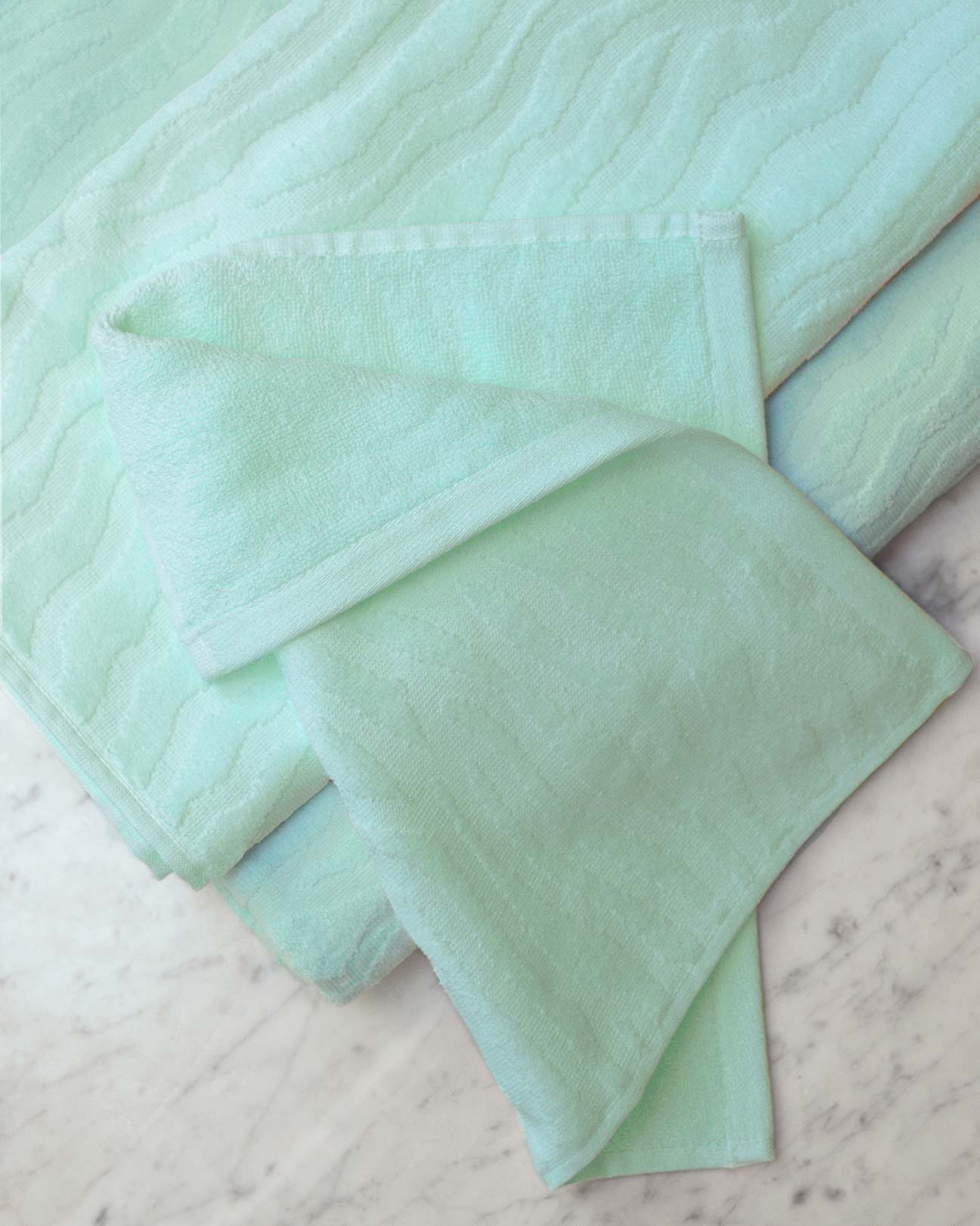 Sand Ripple Aqua 3-Pc Organic Towel Set – Affina