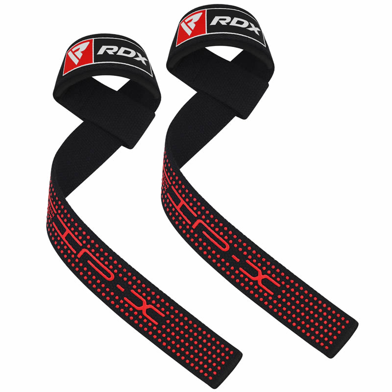 RDX Weight Lifting Hooks Straps Pair, Non-Slip Rubber Coated Grip, 7mm Neoprene Padded Wrist Wrap Support Powerlifting Deadlift Pull Up Fitness Stren