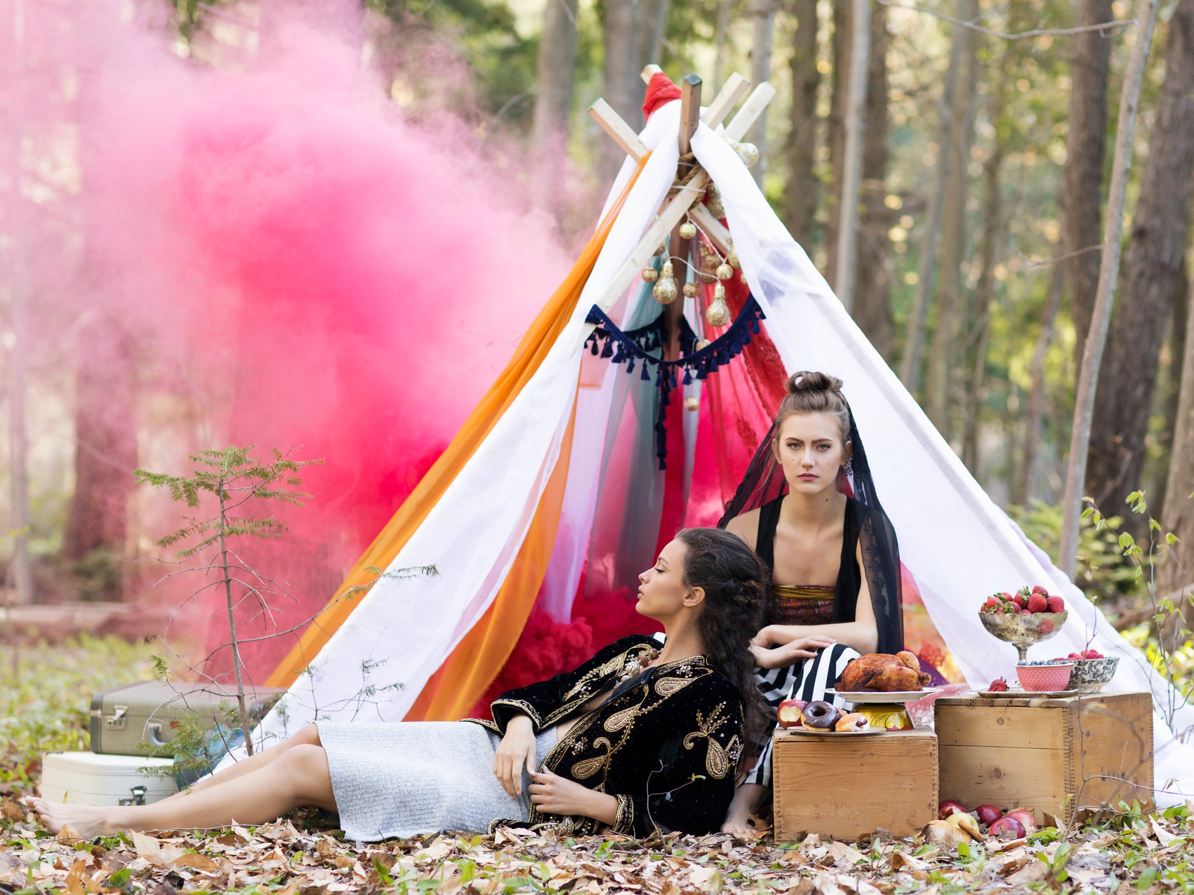 fashion editorial, smoke bombs, 