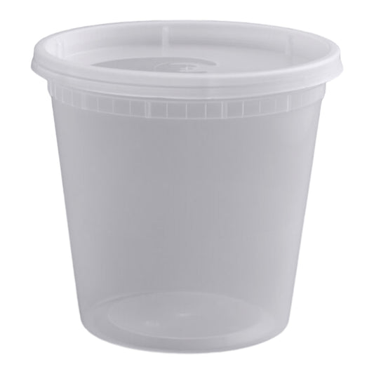 16 oz. Translucent Plastic Deli Container with Lid - milehighsoap