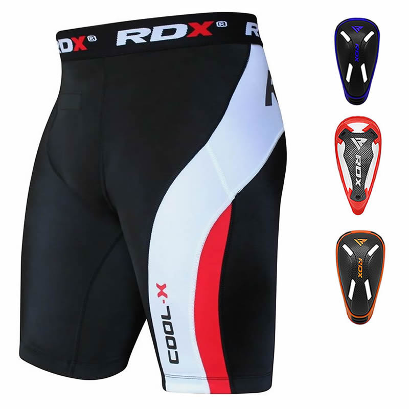 Photos - Martial Arts Clothing RDX MB Compression Shorts with Groin Cup Blue / S Blue CSH-MBC-S 