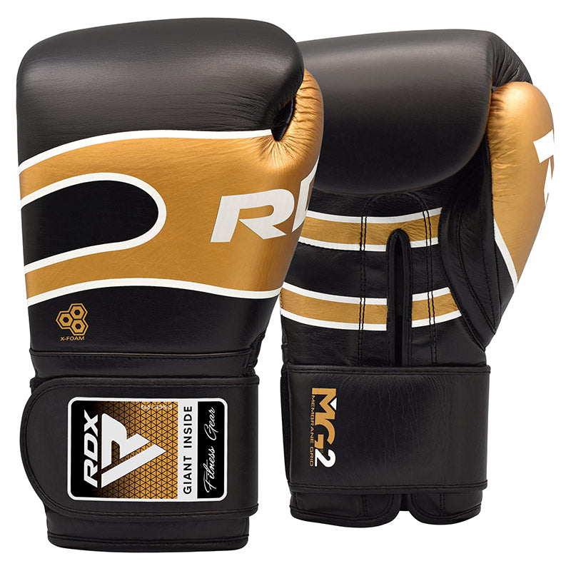 Photos - Gym Gloves RDX S7 Bazooka Leather Boxing Sparring Gloves Golden / 14oz Golden BGL-S7G 