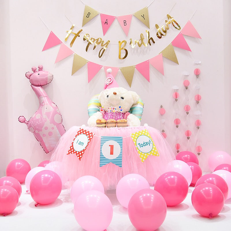 Happy first  birthday  package  party  decoration  Fashion 