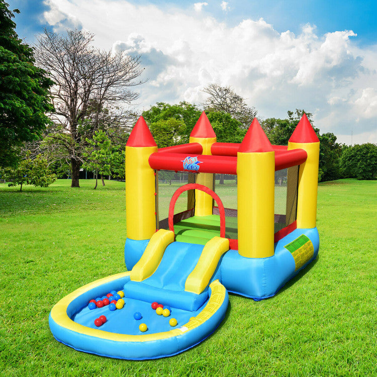Kids Inflatable Bounce House Castle with Balls Pool and Bag with and without Air Blower