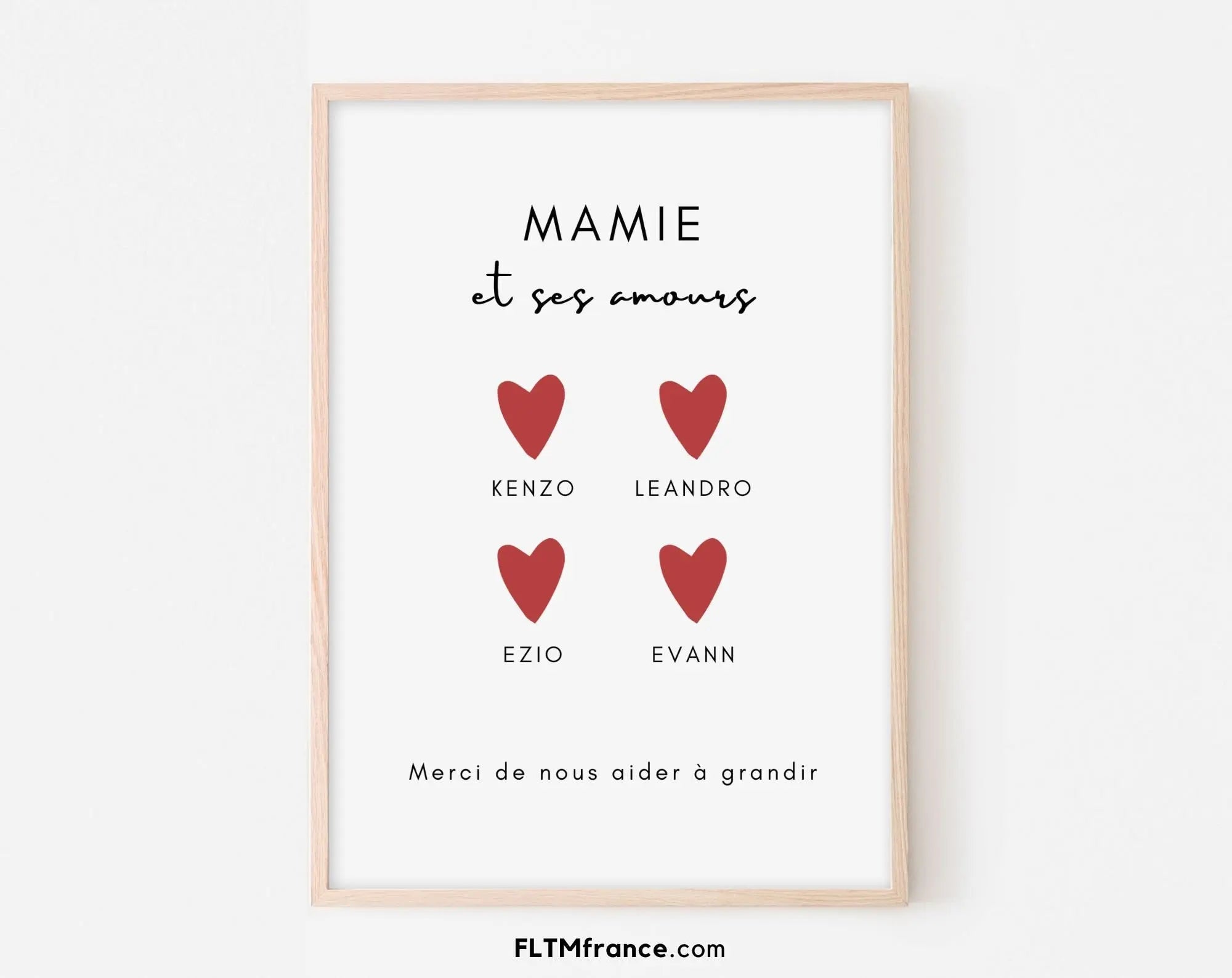 Mamie Affiche personnalisée pour grand-mère, mémé