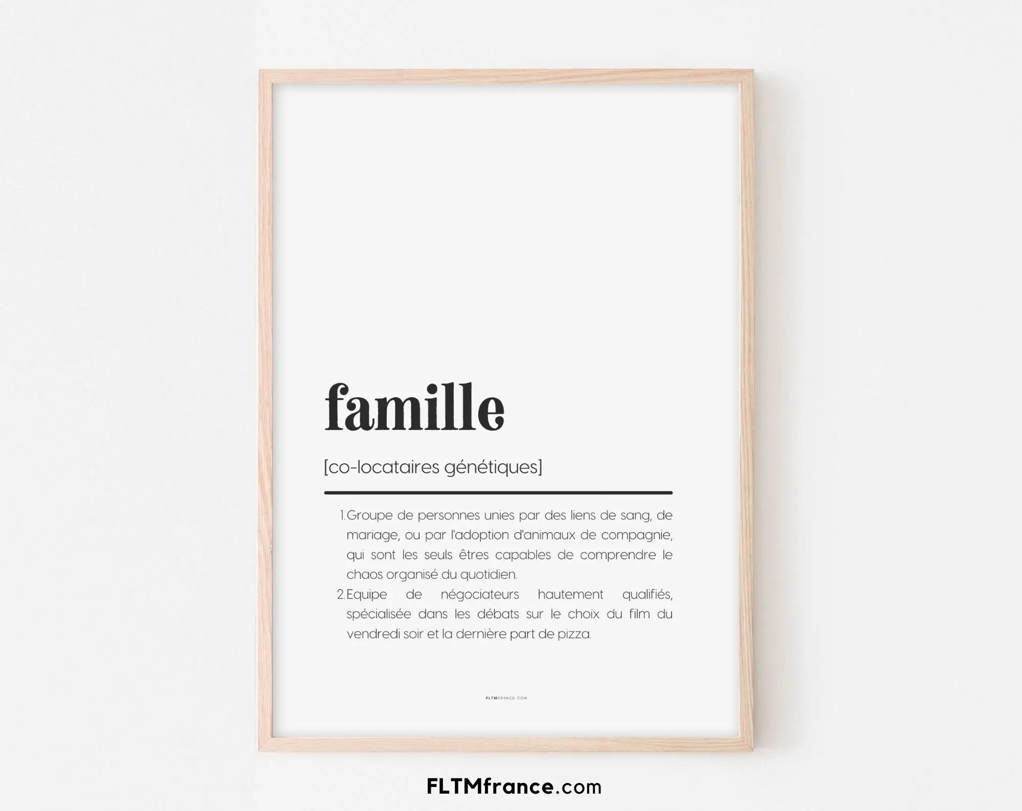 Affiche définition famille humour