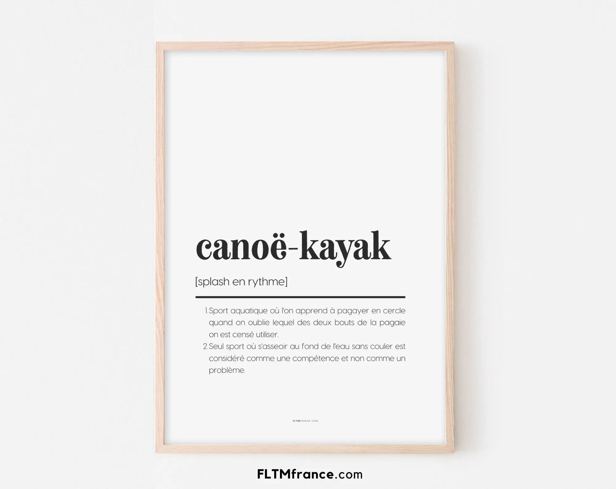 Cartel definición de canoa-kayak - Cartel definición de humor