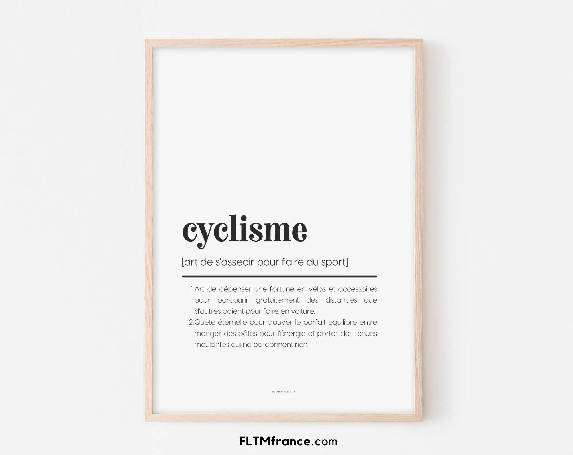 Cycling definition poster - Sport humor definition poster