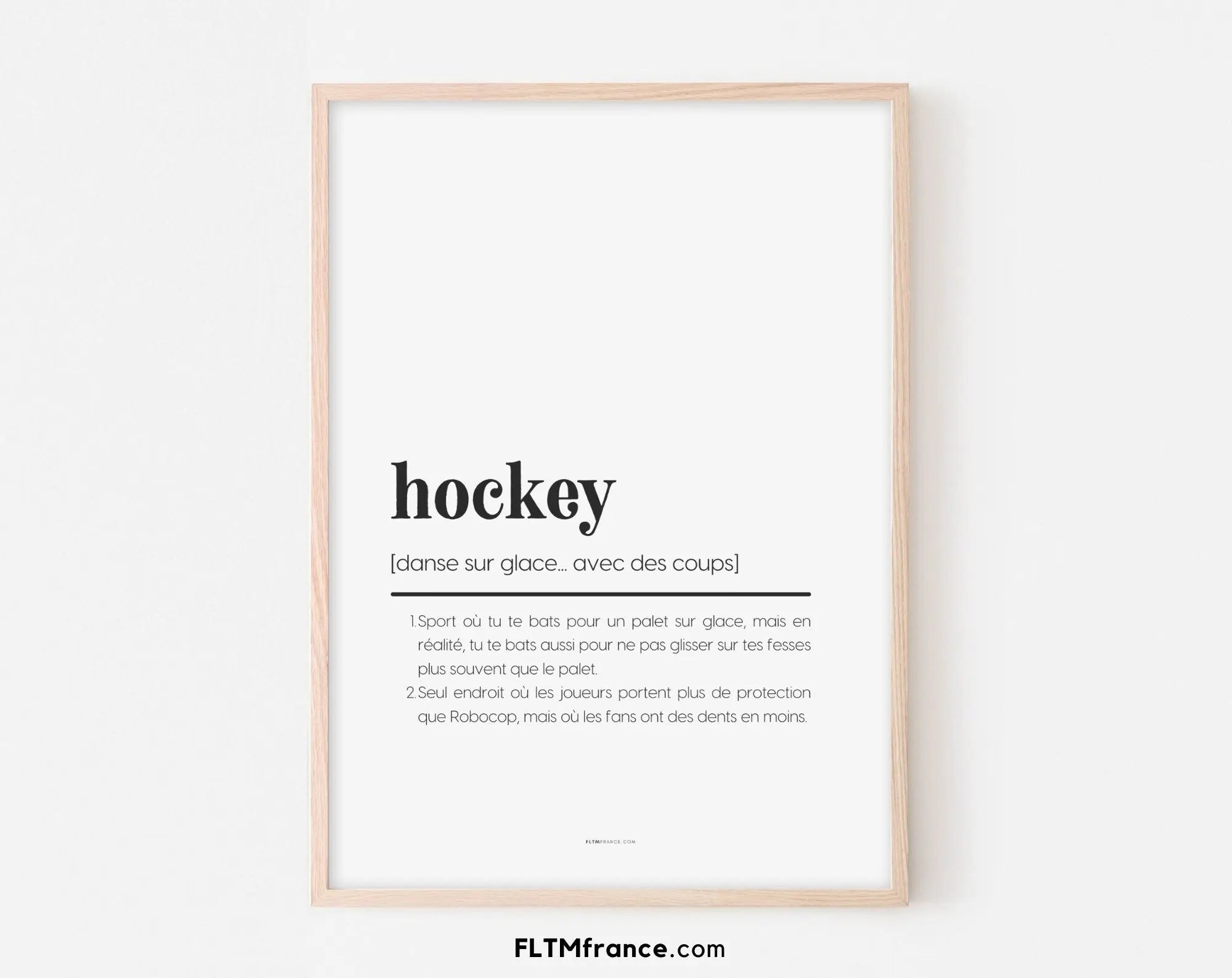 Affiche définition hockey - Affiche définition humour sport FLTMfrance