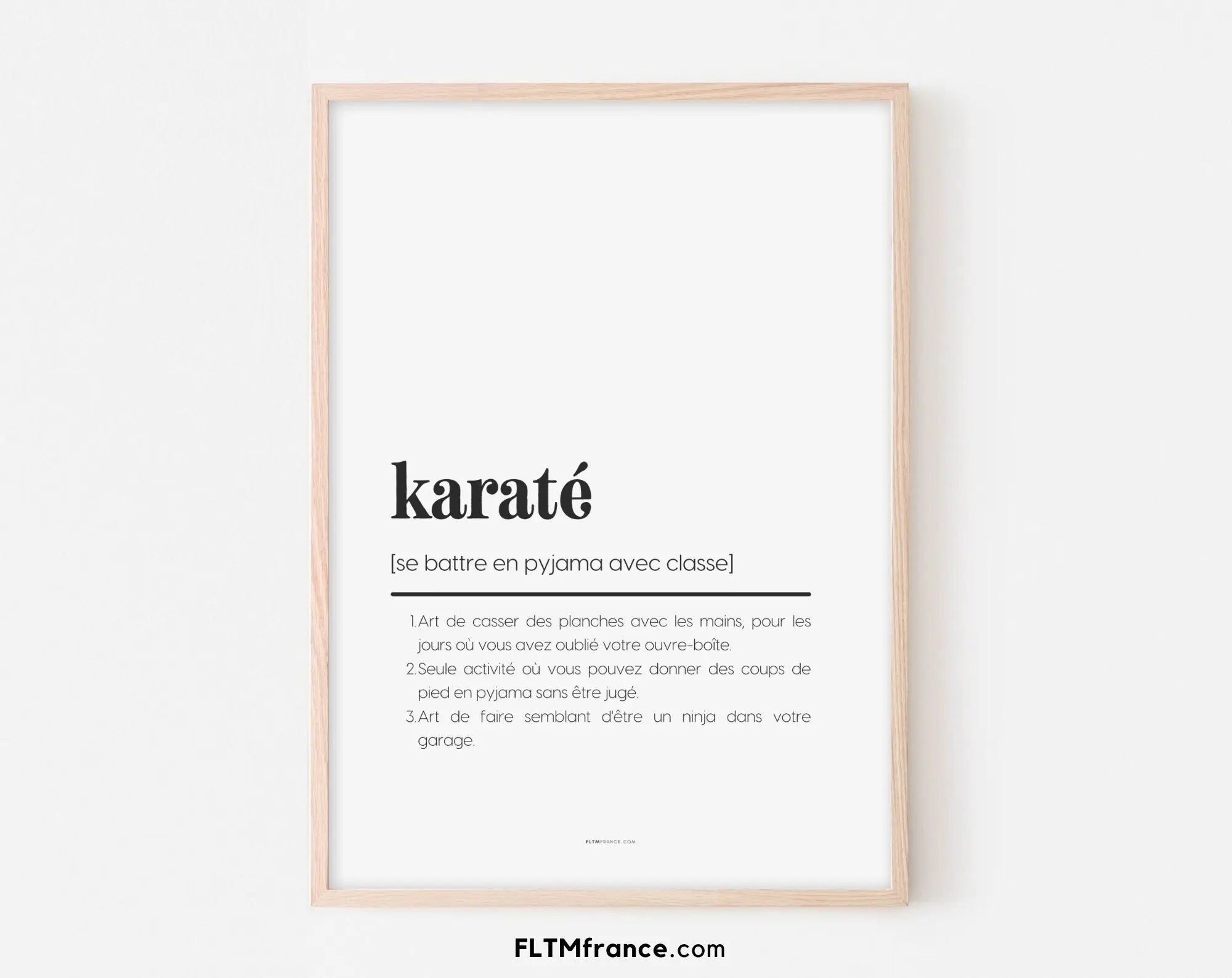 Cartel de definición de Karate - Cartel de definición de humor deportivo